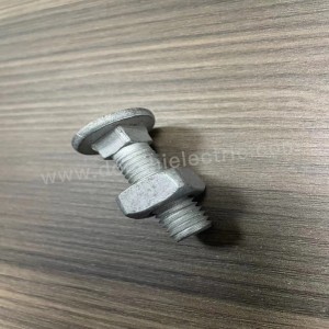 Hardened Steel Bolt And Nut Round Headed Square Neck Hot Dip