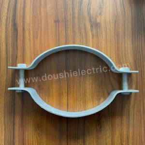 Round Concrete Universal 2A Type Pole Clamp Hot Dip Galvanized Secondary Rack Single Offset Double Offset Type Pole Band Clamp