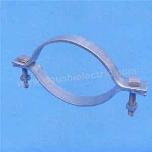 Round Concrete Universal 2A Type Pole Clamp Hot Dip Galvanized Secondary Rack Single Offset Doble nga Offset Type Pole Band Clamp
