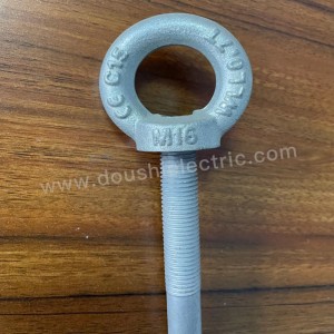 Custom Din 580 Carbon Steel Pole Line Fittings Hot Dip Galvanized Eye Bolt na may nut