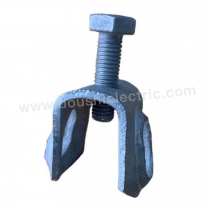 ຜູ້ຜະລິດ Hot Dip Galvanized ທີ່ກໍານົດໄວ້ລຸ່ມ Grounding clamp ສໍາລັບສາຍສົ່ງ fitting grounding strand clamp top set