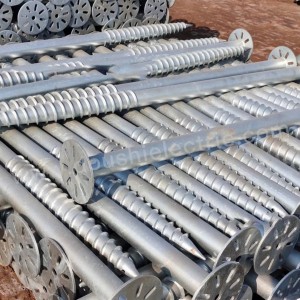 na-ekpo ọkụ itinye galvanized Photovoltaic Engineering Spiral Pile Ground earth Anchor Screw Pile