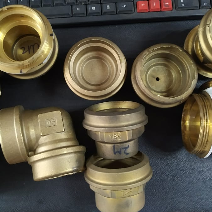 Forging hexagon hose elbow elbow Brass fitting plumbing brass Tee Pipe Connector forged brass press male coupling