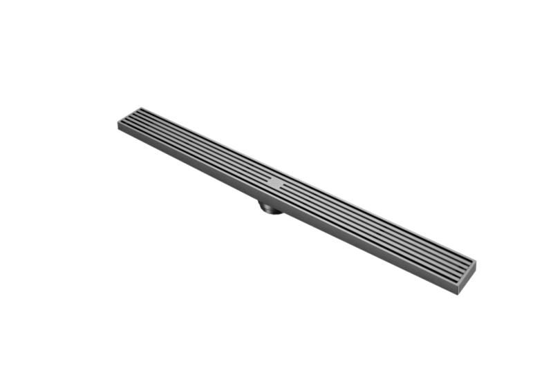 5,5 սմ լայնություն Ցնցուղի հատակի գծային արտահոսք Փողային հատակի ծուղակ Դրեյն փողային խելացի հատակի թափոնների արտահոսք Լաքահանող պողպատից դրենաժային ալիք
