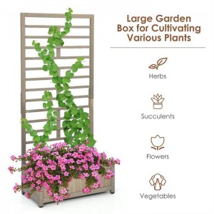 Wood Planter Bed for Backyard Outdoor Wood Large Planter Box for Climbing Plant