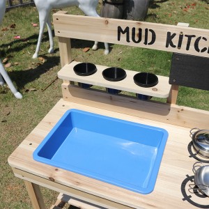 Outdoor Mud Kitchen with Sink Tap Water Play Set and Cookware Toys