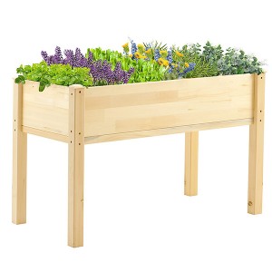 Raised Garden Bed Cedar Elevated Planter Box for Growing and Planting Herbs