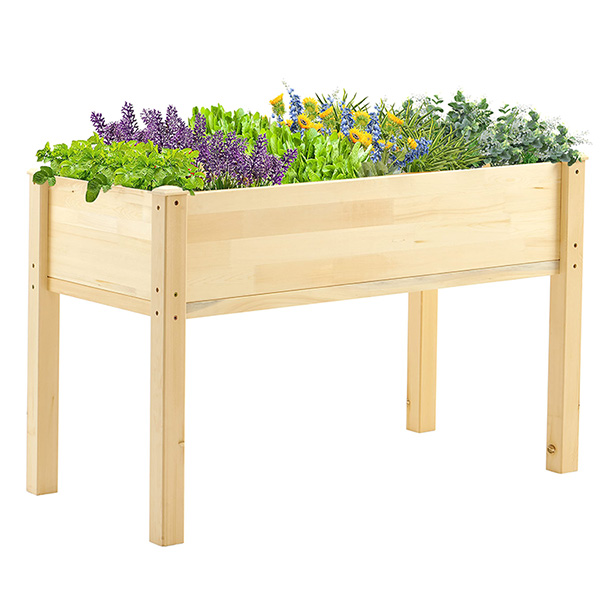 Raised Garden Bed Cedar Elevated Planter Box for Growing and Planting Herbs Featured Image