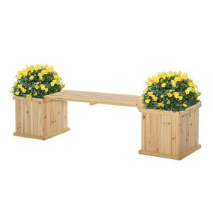 Ngangkat Garden Bed Plant Stand Wooden Garden Planter Bench kanggo Patio Park