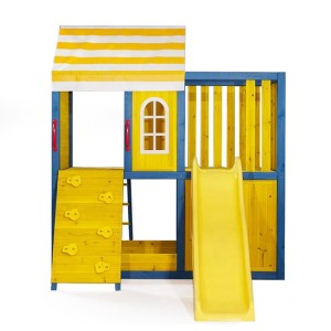Toddler Playhouse Cottage Wooden Playhouse with Slide