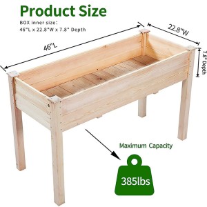 Easy Assembly Garden Wooden Elevated Wood Planter Box Kit for Vegetable Flower Herb Gardening Backyard