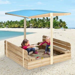 Jardín Zona de juegos al aire libre para niños Caja de arena para niños de madera