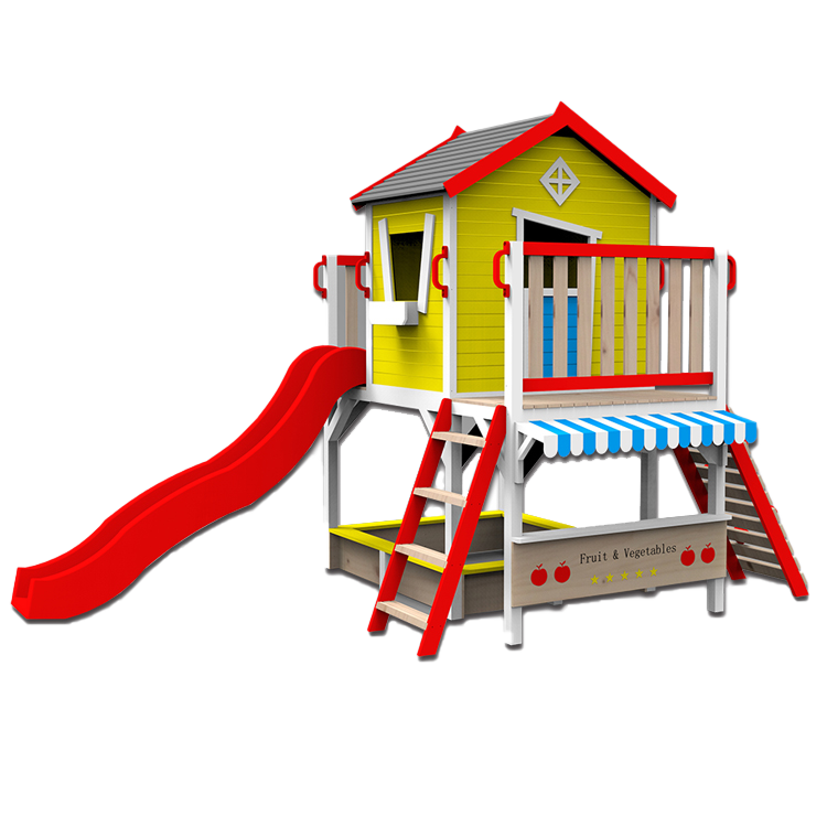 Playhouse with slide and sandbox Featured Image