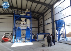 Planta de mistura automática de argamassa seca MG 10-12T/H instalada em Kosovo