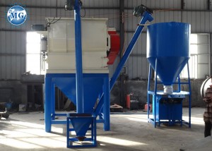 4-5T / H ningkat basajan Kembar Shafts Agravic mixer Plant
