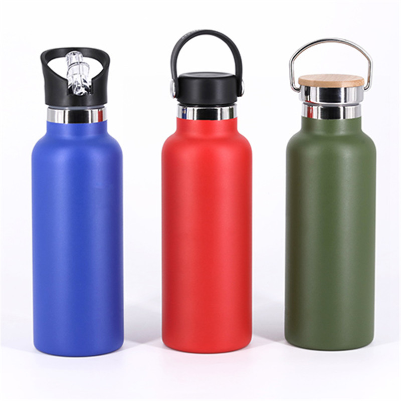 Sports Water Bottle - 25 Oz, lainlain nga Lids (Straw Lid), Vacuum Insulated Stainless Steel