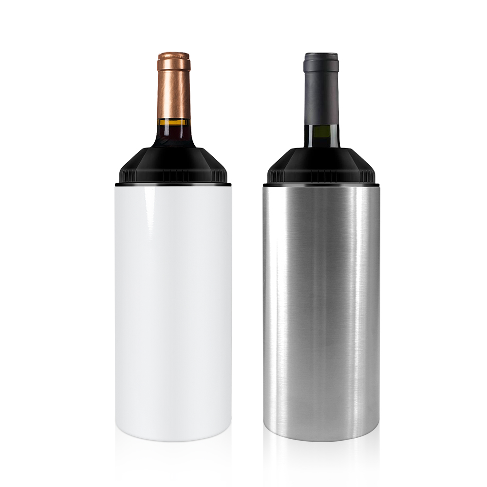 Custom Stainless Steel Double Wall Beer Wine Bottle Chiller Champagne Ice Bucket 25 oz Can cooler Chiller Cooler Bucket