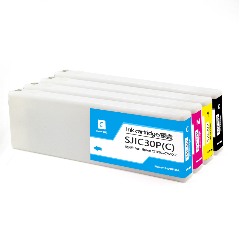 SJIC30P compatibele cartridge met pigmentinkt en chip voor Epson