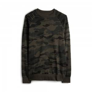 camouflage ທັງຫມົດໃນໄລຍະພິມ custom crewneck sweats ສໍາລັບຜູ້ຊາຍ