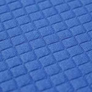 Produsentsjekket jacquardstoff 100 % polyester rutete stoff Komfortabel fløyel til plagg