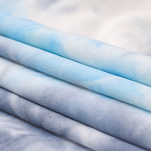 Fesyen Tie Dye Pelbagai Warna Warm French Knitted 100% Poliester Fleece Terry Fabric Untuk Pakaian Hoodie Tuala