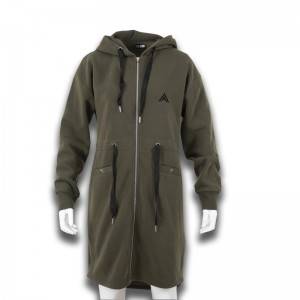 Dámska tepláková bunda s kapucňou na zips s dlhým rukávom