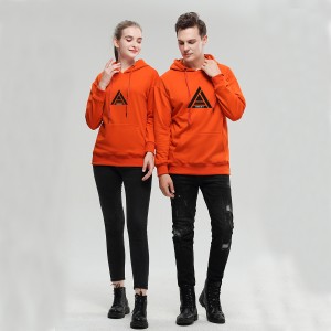 Нова сезона 2020 лежерни качулки CVC француски тери пуловер портокалова боја Прилагодено за љубовници