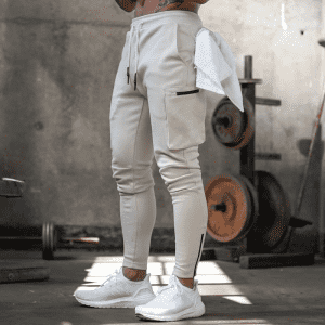 2020 ใหม่ล่าสุด Mens Hip Hop Slim Fit Track Pants Athletic Jogger Bottom with Side Taping