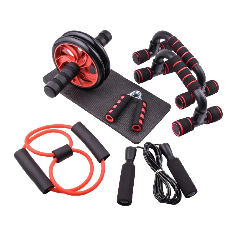 Gym Equipment 6 in 1 Ab Wheel Roller Kit Abdominal Muscle Wheel