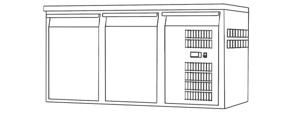 Glazen deur-staande koelkast-vriezer30