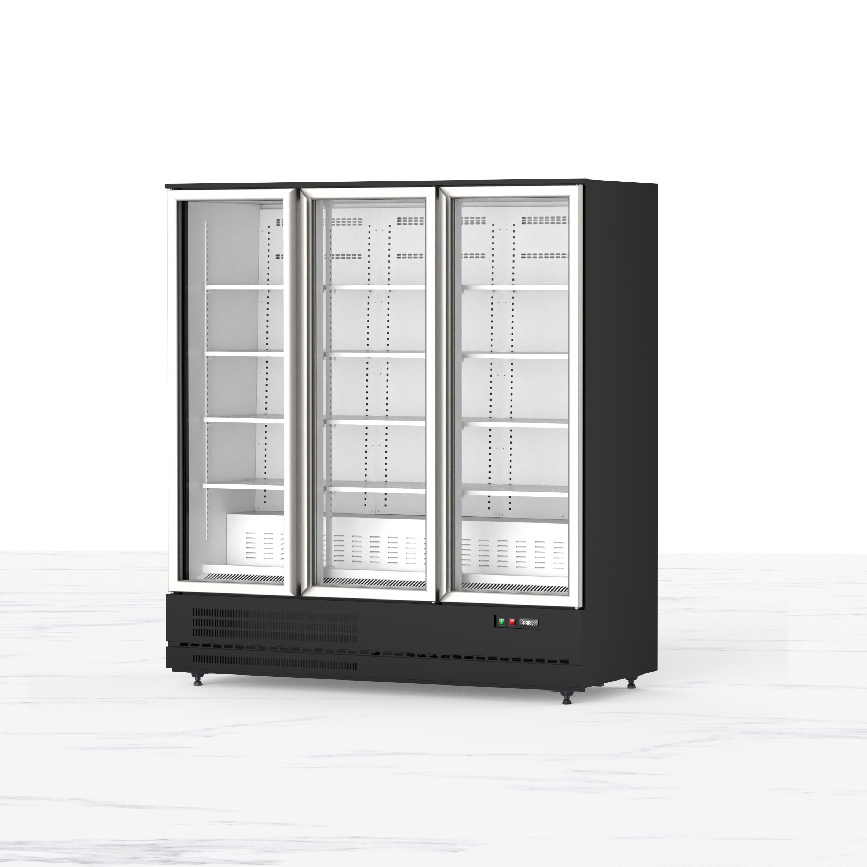 Congelador/geladeira vertical com porta de vidro plugável