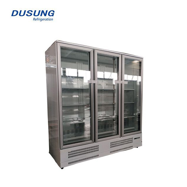 Congelador/geladeira com porta de vidro vertical para supermercado...