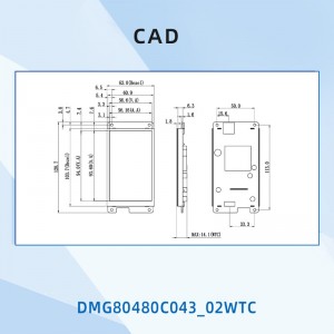 Visor LCD IHM de 4,3 polegadas DMG80480C043-02W (grau comercial)