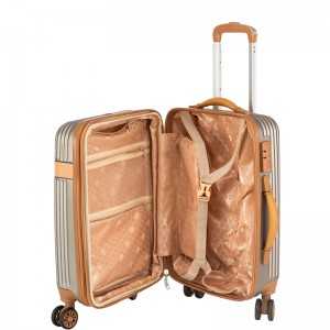 荷物セット耐久性のあるハードシェル拡張可能な部分トロリー スーツケース 4 つのスピナー ホイール付き