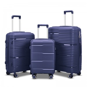 3 Píosa Suitcase Spinner Hardshell Éadrom TSA Lock blaosc PP