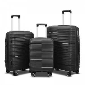 3 Píosa Suitcase Spinner Hardshell Éadrom TSA Lock blaosc PP
