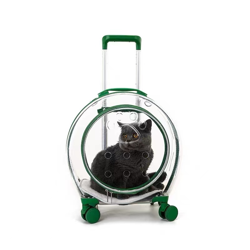 Cestovný vozík pre malé a stredné psy/mačky, plne priehľadný