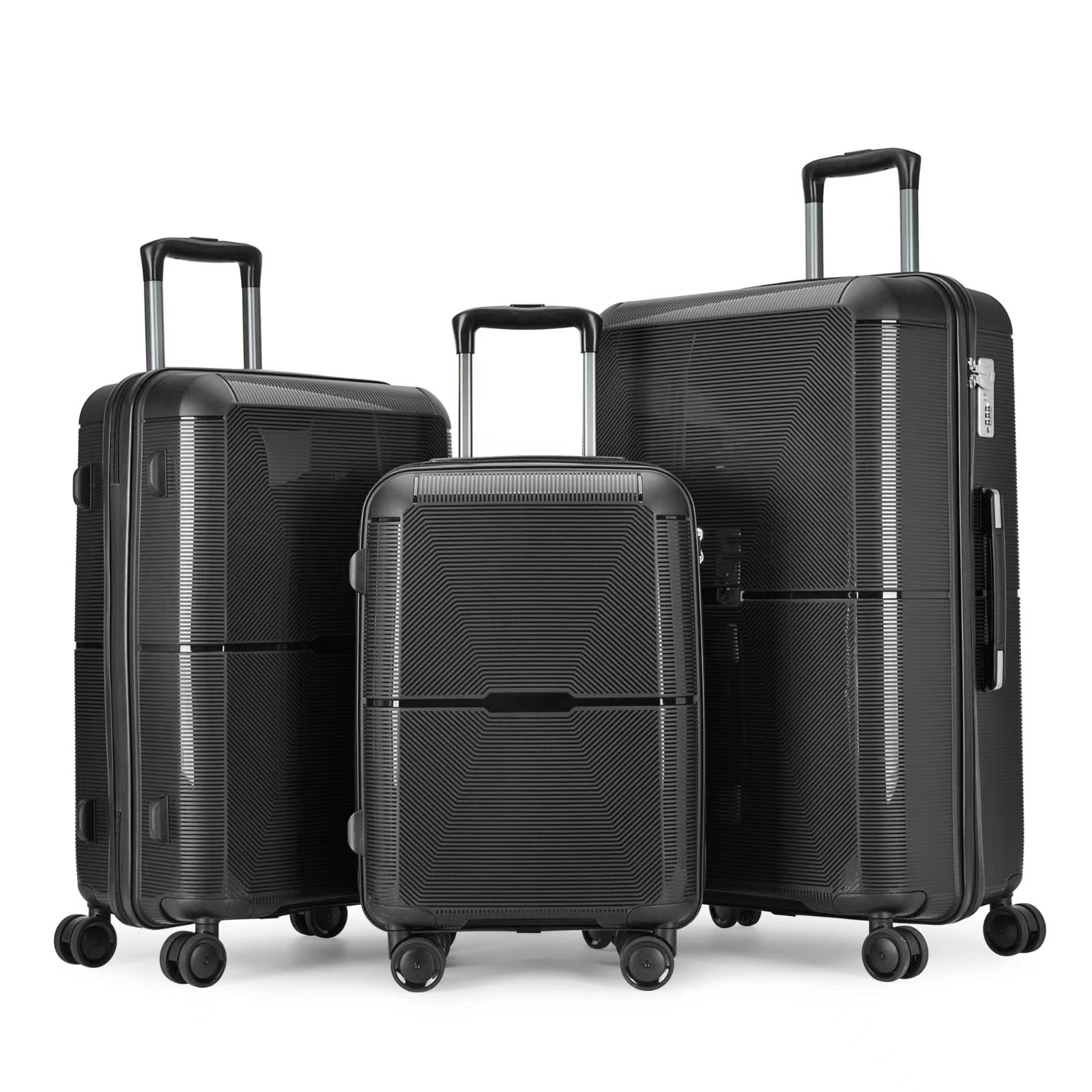 PP Lightweight 4 Double Rolling Wheels Suitcase With TSA Lock