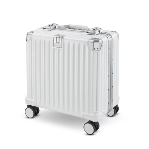 ទម្ងន់ស្រាល និងធន់មិនជ្រាបទឹក 8 Spinner Silent Wheels Travel Suitcase Carry-On 20-Inch ជាមួយនឹងស៊ុមអាលុយមីញ៉ូម