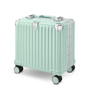 Lub teeb yuag Hardside thiab Waterproof 8 Spinner Silent Wheels Travel Suitcase Carry-On 20-Inch nrog Aluminium Ncej