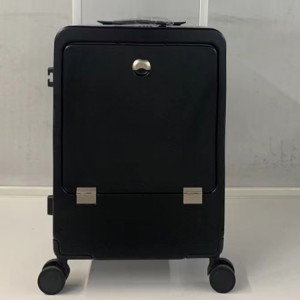USBポートサイレントホイールとハーフフロントポケットスーツケースを備えたハードシェルの航空会社承認の荷物の機内持ち込み