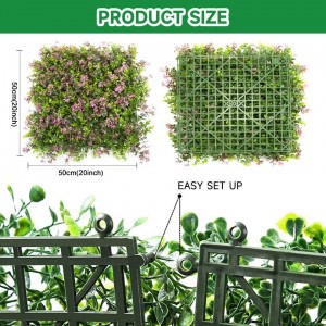Awọn ipese Ọgba Ohun ọṣọ Unti-UV Boxwood Green Hedge Plant Panel Odi Grass Artificial