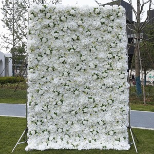 8 pėdų x 8 pėdų individualizuotos 3D 5D rožinės baltos šilko bijūnų rožių hortenzijos fono plokštės vestuvių dekoravimo dirbtinių gėlių siena
