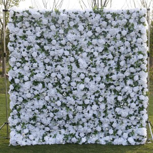 8 फीट x 8 फीट कस्टम 3 डी 5 डी गुलाबी सफेद रेशम Peony गुलाब हाइड्रेंजिया बैकड्रॉप पैनल शादी की सजावट कृत्रिम फूलों की दीवार
