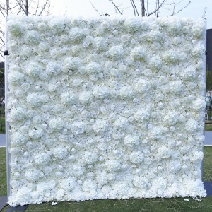 Letní květiny stěna umělé bílé růže 3d hortenzie květinová stěna pozadí pro dekorace jeviště svatební události