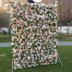Fiori estivi parete artificiale rosa bianca 3d ortensia fiore parete sfondo per la decorazione della fase evento di nozze
