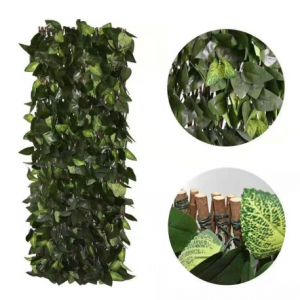 Seto extensible del enrejado de la cerca del sauce de la planta artificial con diversas hojas