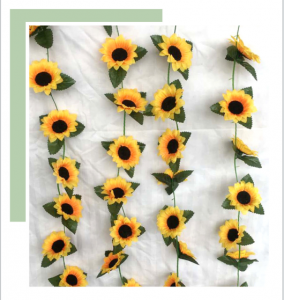 Fiore del sole artificiale 90 pollici Casa Giardino Ufficio Fiori appesi Ghirlanda Vite realistica per la decorazione del giardino di nozze a casa