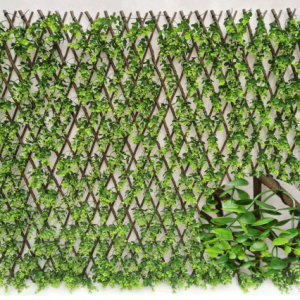 Ekspanderende PE laurbærblad pil espalier plast blad hegn Lodret udvides Faux Ivy Privacy Hegn havedekrative hække