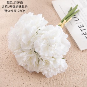 ໂຮງງານຂາຍສົ່ງສີຂຽວ Hydrangea Peony Bouquet ດອກໄມ້ທຽມການຕົກແຕ່ງເຮືອນ Wedding Bouquet Faux Flowers
